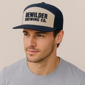 NWOT BEWILDER BREWING CO. Navy Adjustable Trucker Hat. Size OS